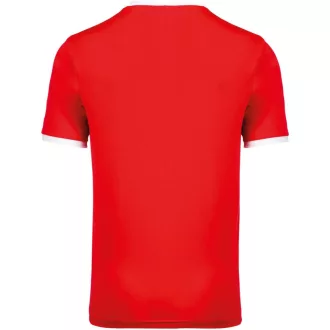   PA4001 rövid ujjú V-nyakú gyerek sportpóló, kontrasztos betéttel Proact, Sporty Red/White-4/6