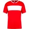 PA4001 rövid ujjú V-nyakú gyerek sportpóló, kontrasztos betéttel Proact, Sporty Red/White-6/8