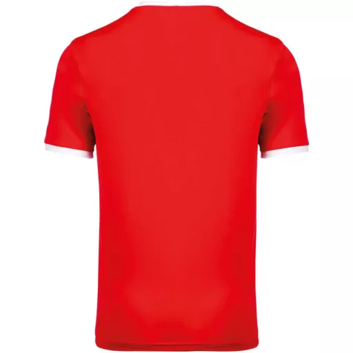 PA4001 rövid ujjú V-nyakú gyerek sportpóló, kontrasztos betéttel Proact, Sporty Red/White-8/10