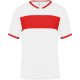 PA4001 rövid ujjú V-nyakú gyerek sportpóló, kontrasztos betéttel Proact, White/Sporty Red-6/8