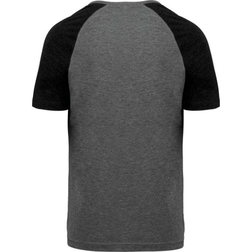 PA4010 kétszínű raglános rövid ujjú unisex sportpóló Proact, Grey Heather/Black Heather-L
