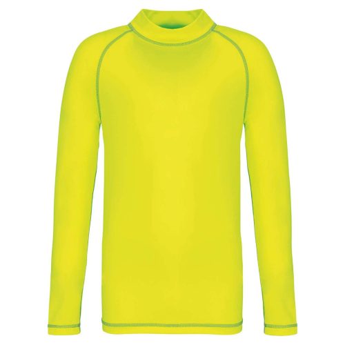 PA4018 gyerek hosszú ujjú sportpóló UV védelemmel Proact, Fluorescent Yellow-10/12