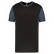PA4023 kétszínű rövid ujjú környakas unisex sportpóló Proact, Black/Sporty Grey-3XL