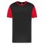 PA4023 kétszínű rövid ujjú környakas unisex sportpóló Proact, Black/Sporty Red-XL