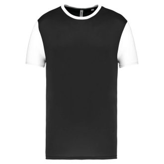   PA4023 kétszínű rövid ujjú környakas unisex sportpóló Proact, Black/White-XS