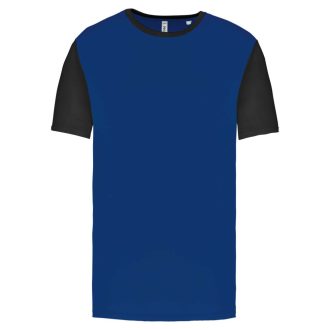   PA4023 kétszínű rövid ujjú környakas unisex sportpóló Proact, Dark Royal Blue/Black-XS