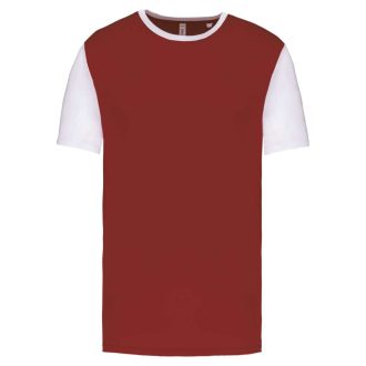   PA4023 kétszínű rövid ujjú környakas unisex sportpóló Proact, Garnet/White-XS