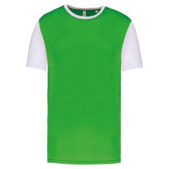   PA4023 kétszínű rövid ujjú környakas unisex sportpóló Proact, Green/White-XS