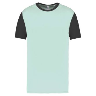   PA4023 kétszínű rövid ujjú környakas unisex sportpóló Proact, Ice Mint/Dark Grey-XS