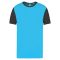 PA4023 kétszínű rövid ujjú környakas unisex sportpóló Proact, Light Turquoise/Dark Grey-L