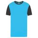 PA4023 kétszínű rövid ujjú környakas unisex sportpóló Proact, Light Turquoise/Dark Grey-M