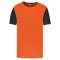 PA4023 kétszínű rövid ujjú környakas unisex sportpóló Proact, Orange/Black-2XL