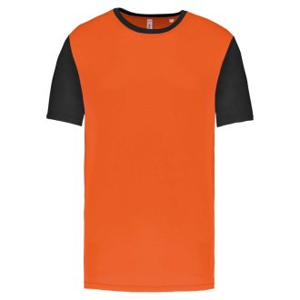   PA4023 kétszínű rövid ujjú környakas unisex sportpóló Proact, Orange/Black-S