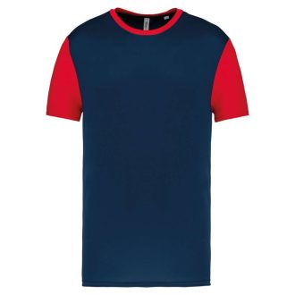   PA4023 kétszínű rövid ujjú környakas unisex sportpóló Proact, Sporty Navy/Sporty Red-XS