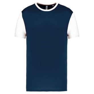   PA4023 kétszínű rövid ujjú környakas unisex sportpóló Proact, Sporty Navy/White-XS