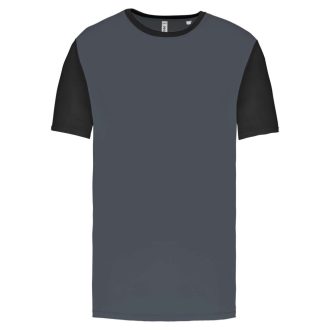   PA4023 kétszínű rövid ujjú környakas unisex sportpóló Proact, Sporty Grey/Black-XS