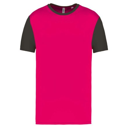 PA4023 kétszínű rövid ujjú környakas unisex sportpóló Proact, Sporty Pink/Dark Grey-L
