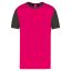 PA4023 kétszínű rövid ujjú környakas unisex sportpóló Proact, Sporty Pink/Dark Grey-M