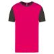 PA4023 kétszínű rövid ujjú környakas unisex sportpóló Proact, Sporty Pink/Dark Grey-XS
