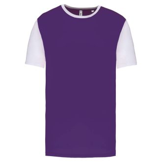   PA4023 kétszínű rövid ujjú környakas unisex sportpóló Proact, Sporty Purple/White-XS