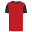 PA4023 kétszínű rövid ujjú környakas unisex sportpóló Proact, Sporty Red/Black-3XL