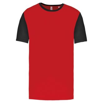   PA4023 kétszínű rövid ujjú környakas unisex sportpóló Proact, Sporty Red/Black-S