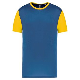   PA4023 kétszínű rövid ujjú környakas unisex sportpóló Proact, Sporty Royal Blue/Sporty Yellow-XS