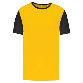   PA4023 kétszínű rövid ujjú környakas unisex sportpóló Proact, Sporty Yellow/Black-XS