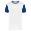 PA4023 kétszínű rövid ujjú környakas unisex sportpóló Proact, White/Dark Royal Blue-L