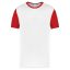 PA4023 kétszínű rövid ujjú környakas unisex sportpóló Proact, White/Sporty Red-S