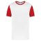 PA4023 kétszínű rövid ujjú környakas unisex sportpóló Proact, White/Sporty Red-XS