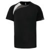 PA436 unisex rövid ujjú kereknyakú sportpóló színes panelekkel Proact, Black/White/Storm Grey-2XL