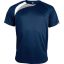 PA436 unisex rövid ujjú kereknyakú sportpóló színes panelekkel Proact, Sporty Navy/White/Storm Grey-M