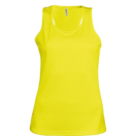 PA442 Női sporthátú ujjatlan sporttrikó Proact, Fluorescent Yellow-S