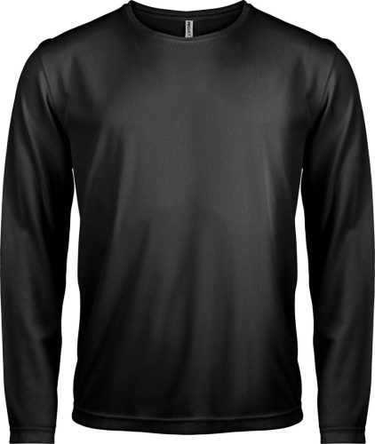 PA443 férfi hosszú ujjú kereknyakú sportpóló Proact, Black-M