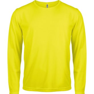   PA443 férfi hosszú ujjú kereknyakú sportpóló Proact, Fluorescent Yellow-S
