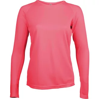   PA444 Női hosszú ujjú kereknyakú sportpóló Proact, Fluorescent Pink-XS