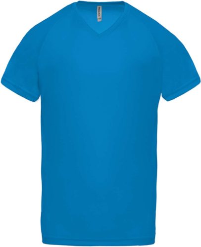 PA476 V-nyakú férfi rövid ujjú sportpóló Proact, Aqua Blue-XL