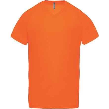 PA476 V-nyakú férfi rövid ujjú sportpóló Proact, Fluorescent Orange-M