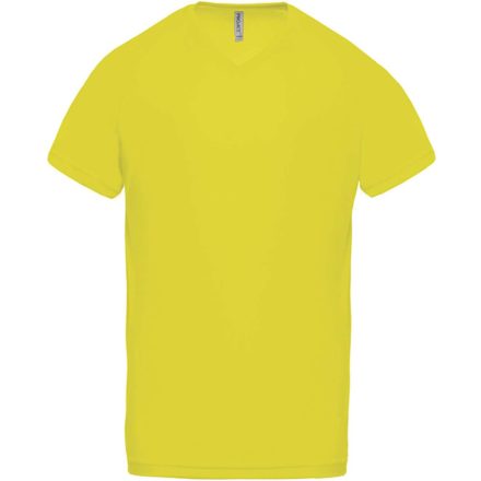PA476 V-nyakú férfi rövid ujjú sportpóló Proact, Fluorescent Yellow-M