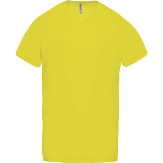   PA476 V-nyakú férfi rövid ujjú sportpóló Proact, Fluorescent Yellow-XS