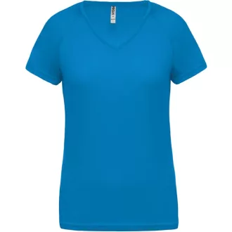   PA477 Női rövid ujjú V-nyakú sportpóló Proact, Aqua Blue-XS