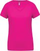 PA477 Női rövid ujjú V-nyakú sportpóló Proact, Fuchsia-XS