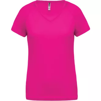  PA477 Női rövid ujjú V-nyakú sportpóló Proact, Fuchsia-XS