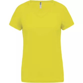   PA477 Női rövid ujjú V-nyakú sportpóló Proact, Fluorescent Yellow-XS