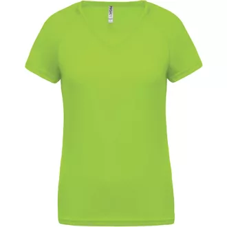 PA477 Női rövid ujjú V-nyakú sportpóló Proact, Lime-XS