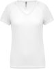 PA477 Női rövid ujjú V-nyakú sportpóló Proact, White-XL