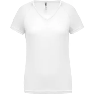   PA477 Női rövid ujjú V-nyakú sportpóló Proact, White-XS