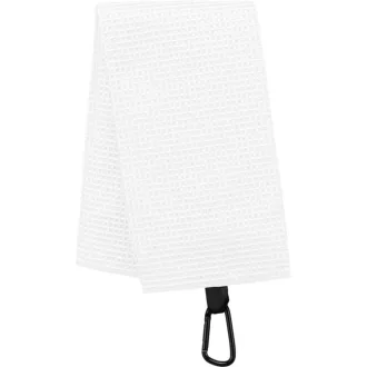  PA579 mikroszálas sport kéztörlő fém karabínerrel Proact, White-40X50