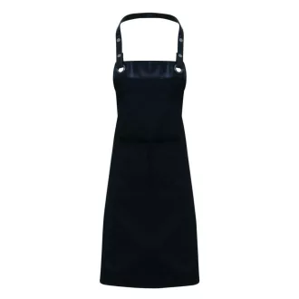   PR123 hosszú kötény zsebbel és patentos nyakpánttal Premier, Black/Black-U